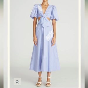 NWT AMUR Gio Cutout Dress Cornflower Blue Organic Biodegradable Cotton size 2